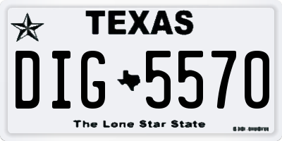 TX license plate DIG5570