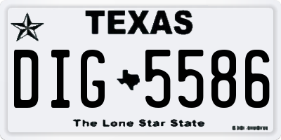 TX license plate DIG5586