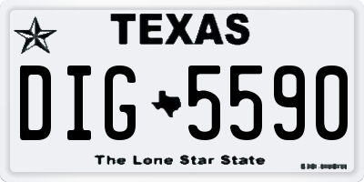TX license plate DIG5590