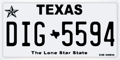 TX license plate DIG5594