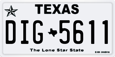 TX license plate DIG5611