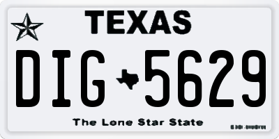 TX license plate DIG5629
