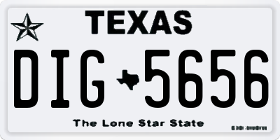 TX license plate DIG5656