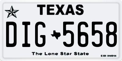 TX license plate DIG5658