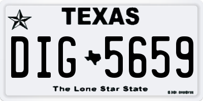 TX license plate DIG5659