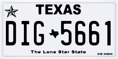TX license plate DIG5661