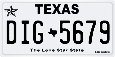 TX license plate DIG5679