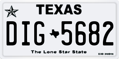 TX license plate DIG5682