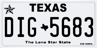 TX license plate DIG5683