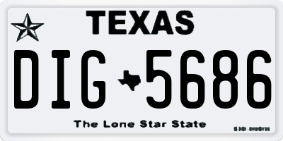 TX license plate DIG5686