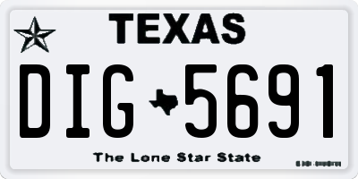 TX license plate DIG5691