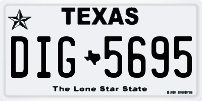 TX license plate DIG5695