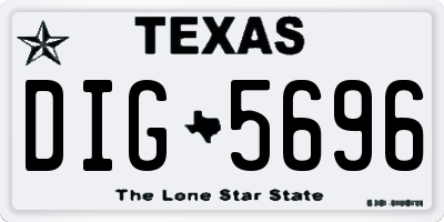 TX license plate DIG5696