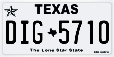 TX license plate DIG5710