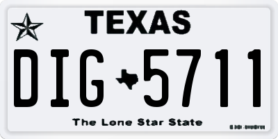 TX license plate DIG5711