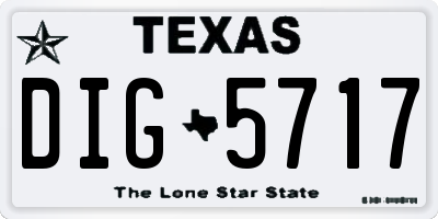 TX license plate DIG5717