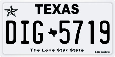 TX license plate DIG5719