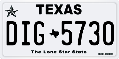 TX license plate DIG5730