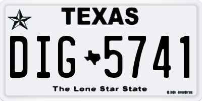 TX license plate DIG5741