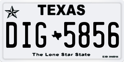 TX license plate DIG5856