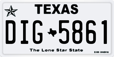 TX license plate DIG5861