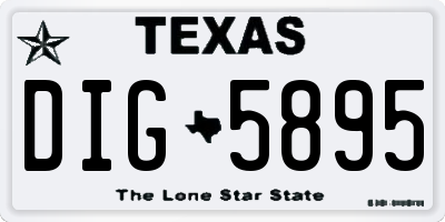 TX license plate DIG5895