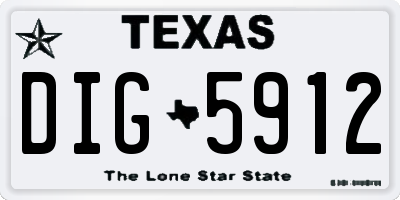 TX license plate DIG5912