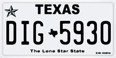 TX license plate DIG5930