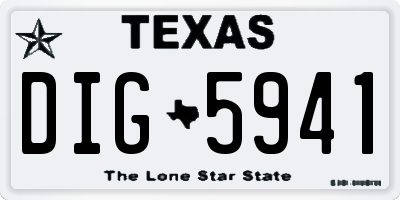 TX license plate DIG5941