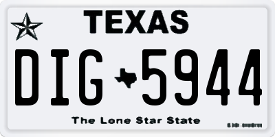 TX license plate DIG5944