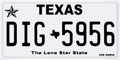TX license plate DIG5956