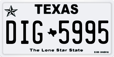 TX license plate DIG5995