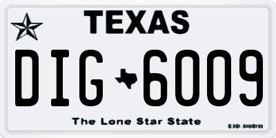 TX license plate DIG6009