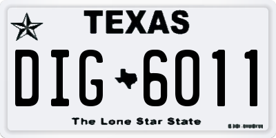 TX license plate DIG6011