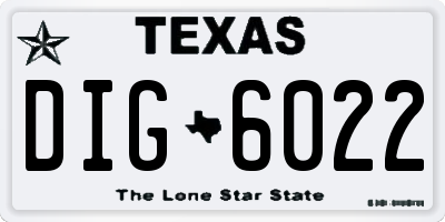 TX license plate DIG6022