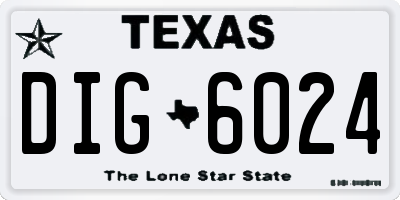 TX license plate DIG6024