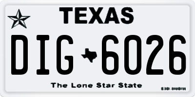 TX license plate DIG6026