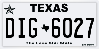 TX license plate DIG6027