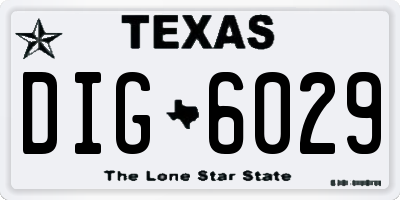 TX license plate DIG6029
