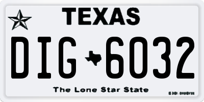 TX license plate DIG6032