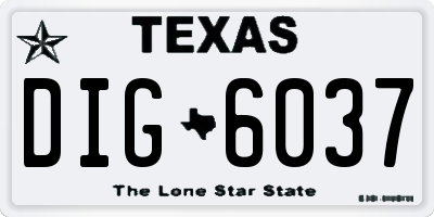 TX license plate DIG6037