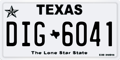 TX license plate DIG6041