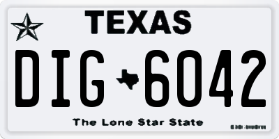TX license plate DIG6042