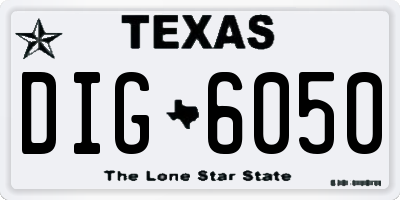 TX license plate DIG6050