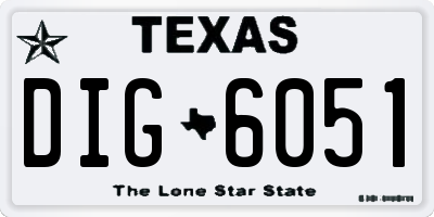 TX license plate DIG6051