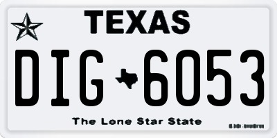TX license plate DIG6053