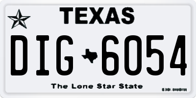 TX license plate DIG6054
