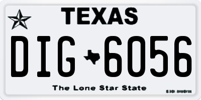 TX license plate DIG6056