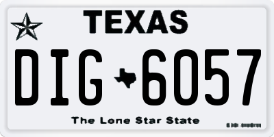 TX license plate DIG6057