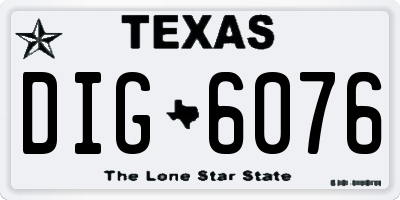 TX license plate DIG6076